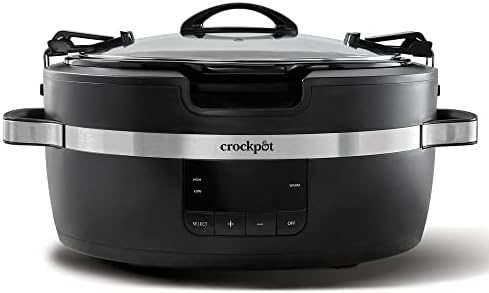 Triple-Insulated Crock-Pot Thermoshield 6 Quart Slow Cooker with Carry Handles S12S - Stainless Steel Slow Cooker with Locking Lid - Default Title