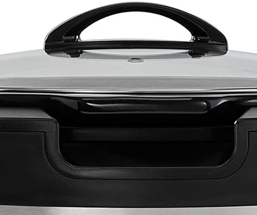 Triple-Insulated Crock-Pot Thermoshield 6 Quart Slow Cooker with Carry Handles S12S - Stainless Steel Slow Cooker with Locking Lid Detail