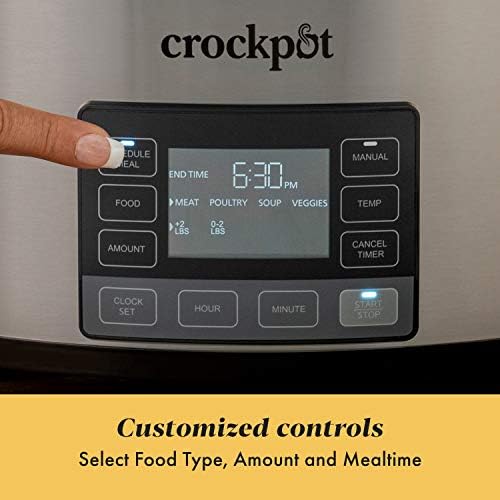 Oval Ceramic Crock-Pot MyTime 6 Quart Programmable Slow Cooker S08D - Digital Crock Pot Slow Cooker for Family Meals Detail