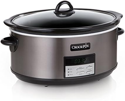 Large Capacity Crock-Pot 8 Quart Programmable Slow Cooker with Auto Warm S28G - Programmable Slow Cooker with Oval Ceramic Pot - Default Title
