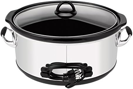 Digital Control Crock-Pot 7 Quart Programmable Slow Cooker – Polished Platinum S23E - Stainless Steel Slow Cooker with Locking Lid Detail