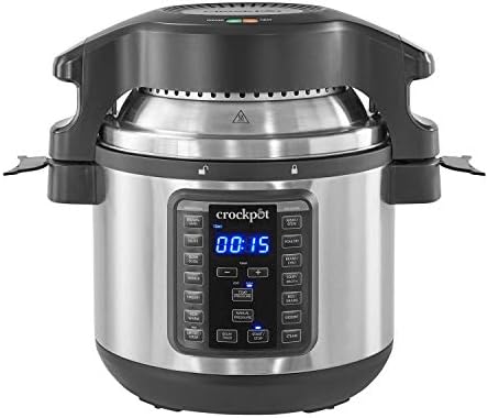 High-Pressure Crock-Pot Express Crisp 8 Quart 10-in-1 Pressure Cooker S06F - Heavy-Duty Stainless Steel Speed-Cooking Pot - Default Title
