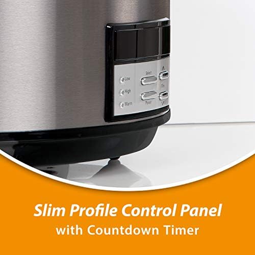 Large Capacity Crock-Pot 8 Quart Programmable Slow Cooker with Auto Warm S28G - Programmable Slow Cooker with Oval Ceramic Pot Detail