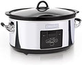Digital Control Crock-Pot 7 Quart Programmable Slow Cooker – Polished Platinum S23E - Stainless Steel Slow Cooker with Locking Lid - Default Title