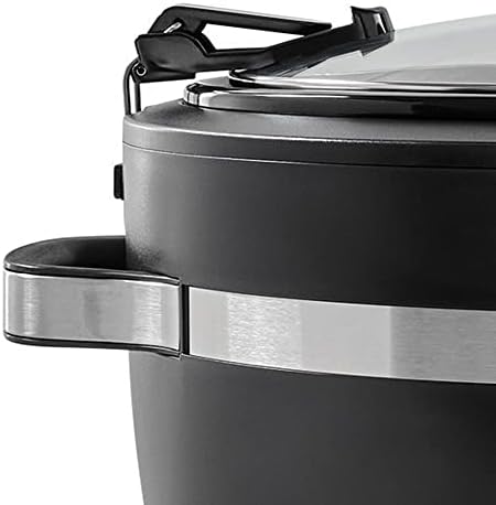 Triple-Insulated Crock-Pot Thermoshield 6 Quart Slow Cooker with Carry Handles S12S - Stainless Steel Slow Cooker with Locking Lid Detail