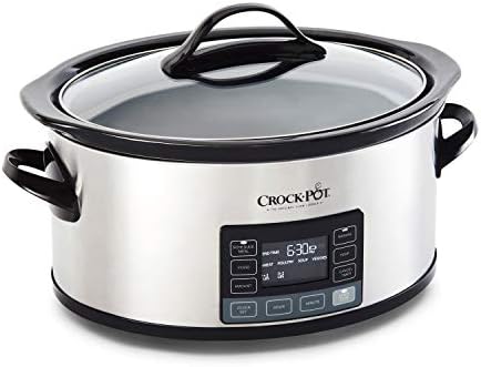 Oval Ceramic Crock-Pot MyTime 6 Quart Programmable Slow Cooker S08D - Digital Crock Pot Slow Cooker for Family Meals Detail