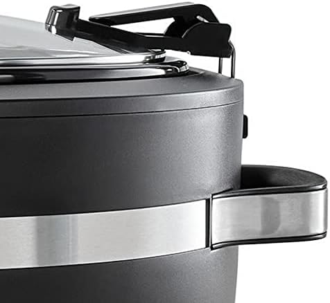 Triple-Insulated Crock-Pot Thermoshield 6 Quart Slow Cooker with Carry Handles S12S - Stainless Steel Slow Cooker with Locking Lid Detail