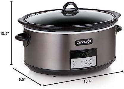 Large Capacity Crock-Pot 8 Quart Programmable Slow Cooker with Auto Warm S28G - Programmable Slow Cooker with Oval Ceramic Pot Detail