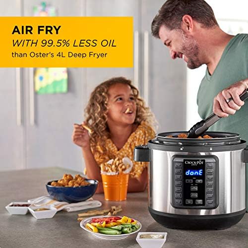 High-Pressure Crock-Pot Express Crisp 8 Quart 10-in-1 Pressure Cooker S06F - Heavy-Duty Stainless Steel Speed-Cooking Pot Detail