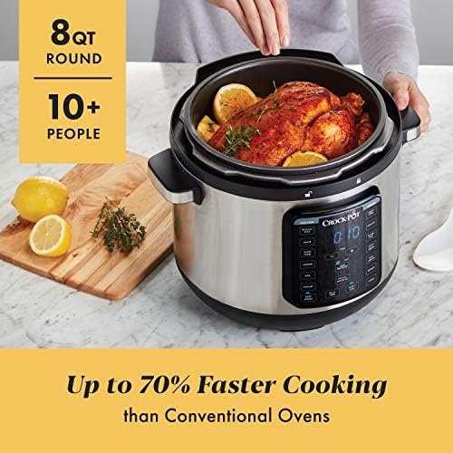 Speed-Cooking Crock-Pot 8 Quart Express Crock Multi-Use Pressure Cooker S05K - Digital Pressure Cooker with Multi-Safety Protection Detail