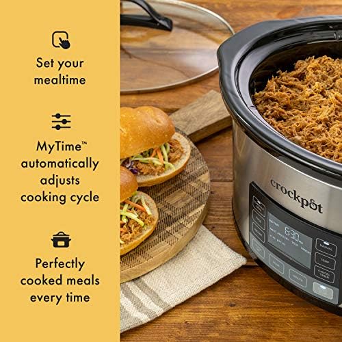 Oval Ceramic Crock-Pot MyTime 6 Quart Programmable Slow Cooker S08D - Digital Crock Pot Slow Cooker for Family Meals Detail