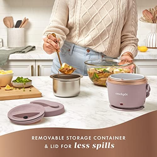 Portable Electric Crock-Pot Electric Lunch Box Food Warmer 20oz – Blush Pink S18G - Portable Electric Lunch Box Food Warmer Detail