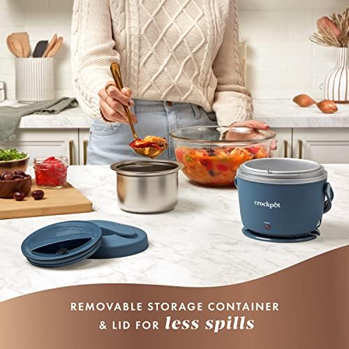 Mini Personal Crock-Pot Electric Lunch Box Food Warmer 20oz – Faded Blue S22V - Mini Personal Food Warmer for Healthy Meal Prep Detail
