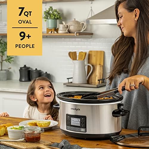 Digital Control Crock-Pot 7 Quart Portable Programmable Slow Cooker with Timer S27U - Programmable Slow Cooker with Oval Ceramic Pot Detail