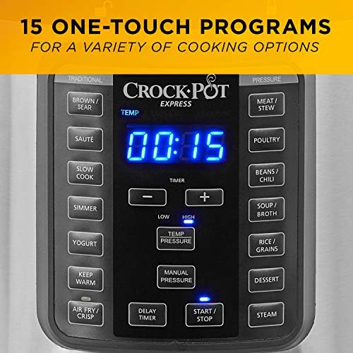High-Pressure Crock-Pot Express Crisp 8 Quart 10-in-1 Pressure Cooker S06F - Heavy-Duty Stainless Steel Speed-Cooking Pot Detail