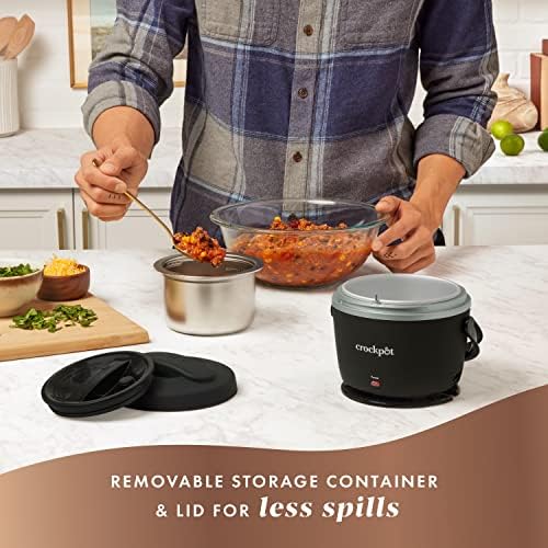 Portable Electric Crock-Pot Electric Lunch Box Food Warmer 20oz – Black S26G - Mini Personal Food Warmer for Healthy Meal Prep Detail