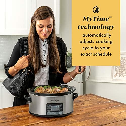 Oval Ceramic Crock-Pot MyTime 6 Quart Programmable Slow Cooker S08D - Digital Crock Pot Slow Cooker for Family Meals Detail